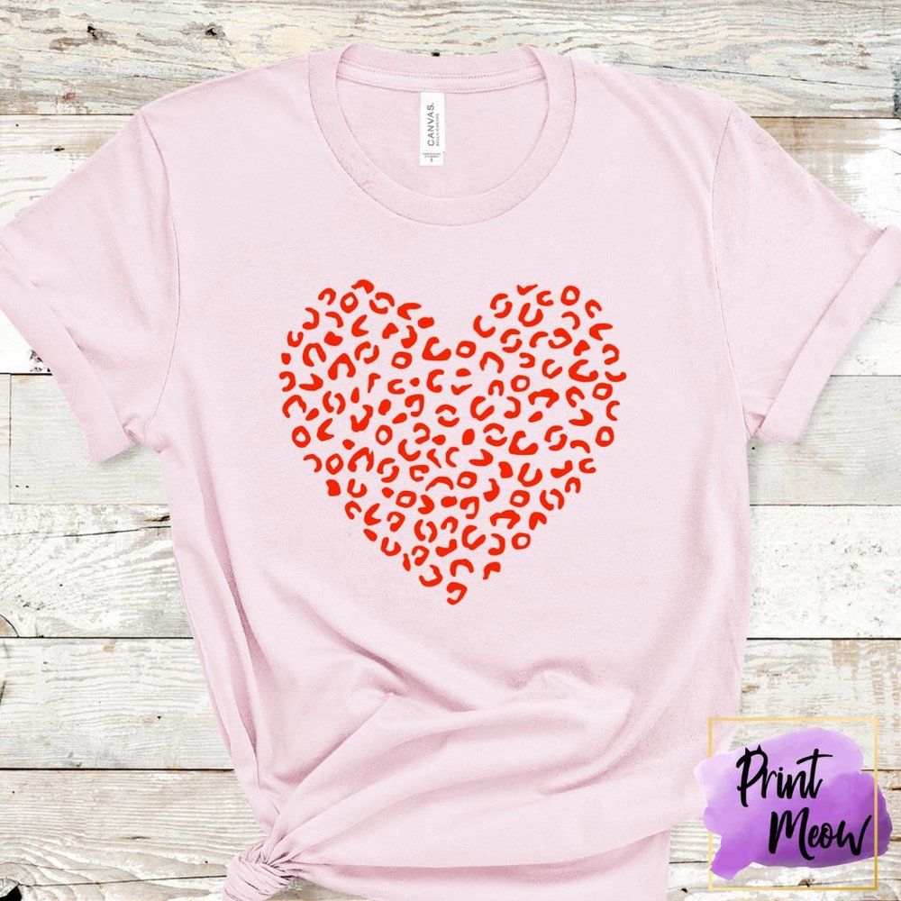 Valentines Leopard Heart Shirt
